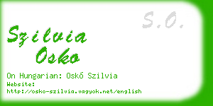 szilvia osko business card